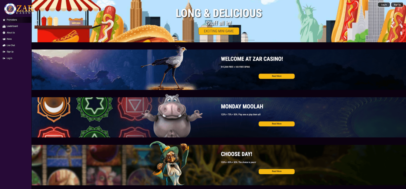 new zar casino bonus codes